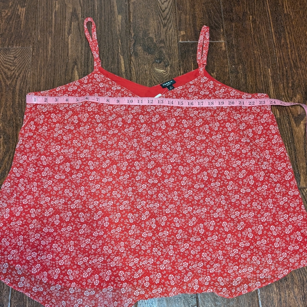 NWT Torrid Sophie Spaghetti Strap Tank Top Red Floral - Picture 6 of 7